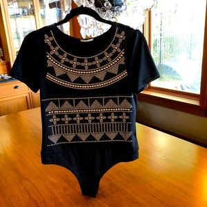 Carmin gold studded bodysuit